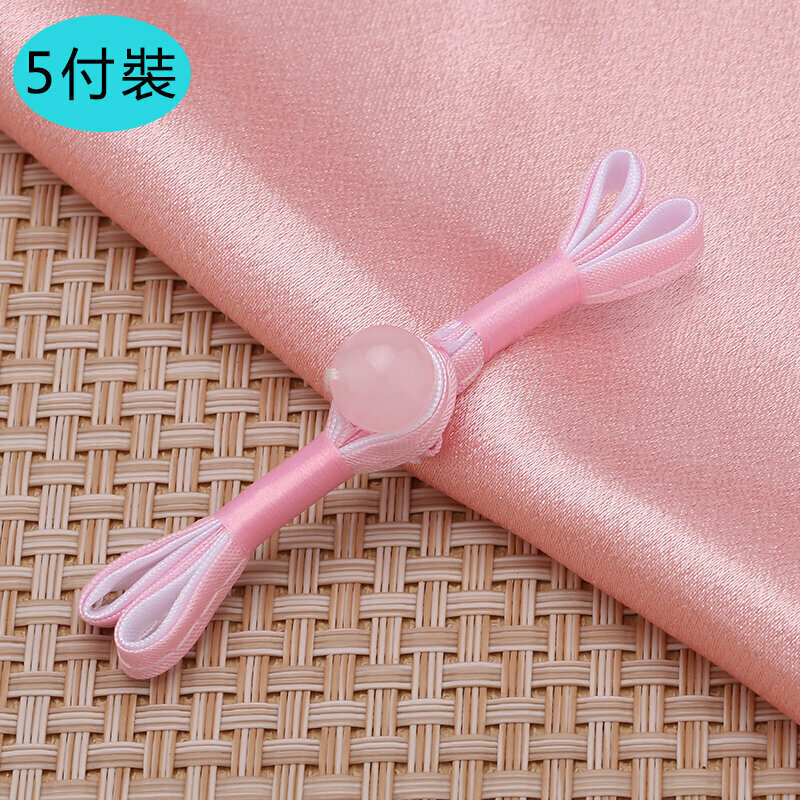 New style [5 sets] cheongsam button clothing accessories (pink bag white, free needle and thread)