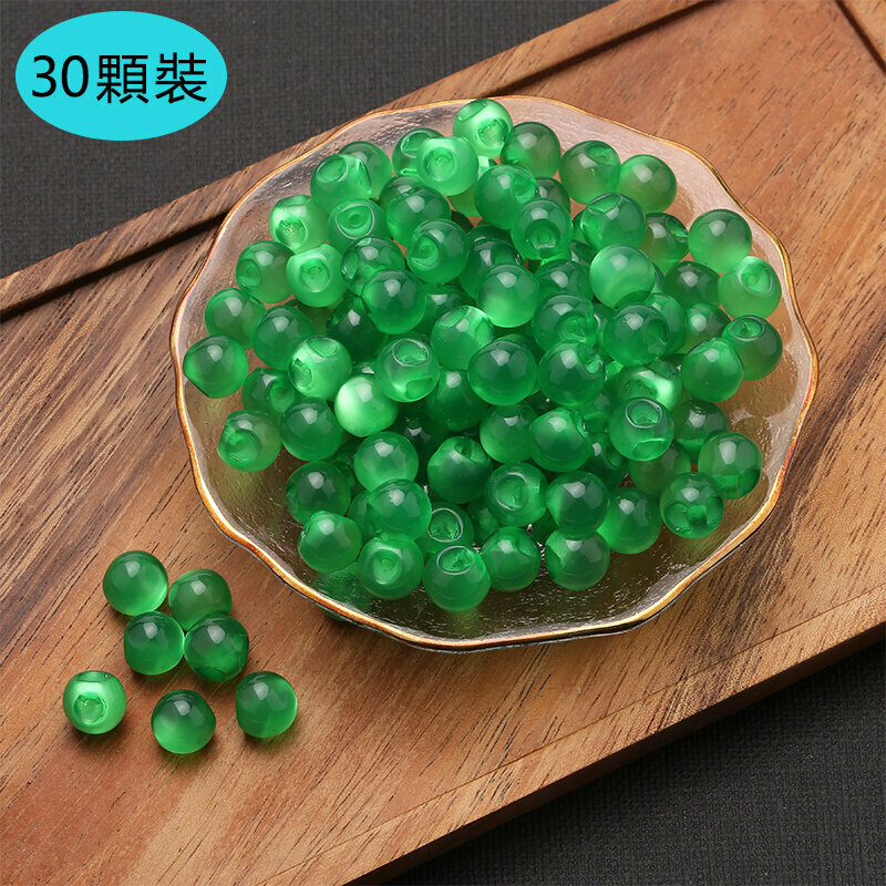 新款【30顆裝】圓形扣子衣服配件（11mm 送針線+收納盒）(綠色)