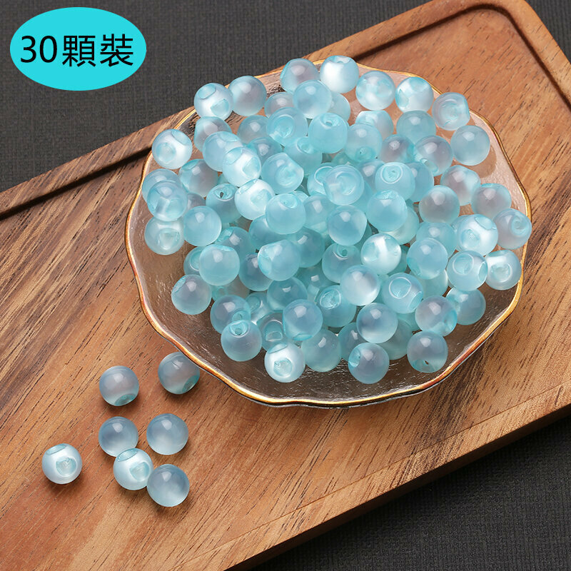 新款【30顆裝】圓形扣子衣服配件（11mm 送針線+收納盒）(淺藍色)