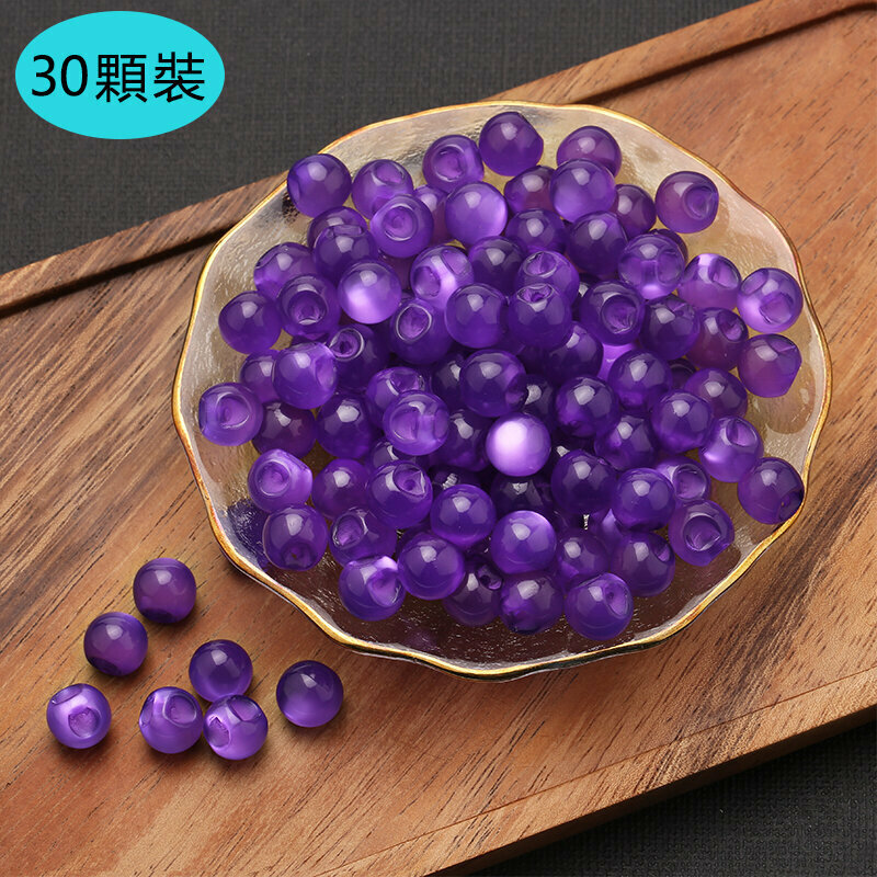 新款【30顆裝】圓形扣子衣服配件（11mm 送針線+收納盒）(紫色)
