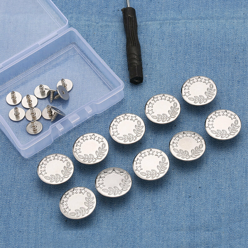 New style [10 pieces] metal button clothing accessories jeans button (17mm with installation tools) (No. 4)
