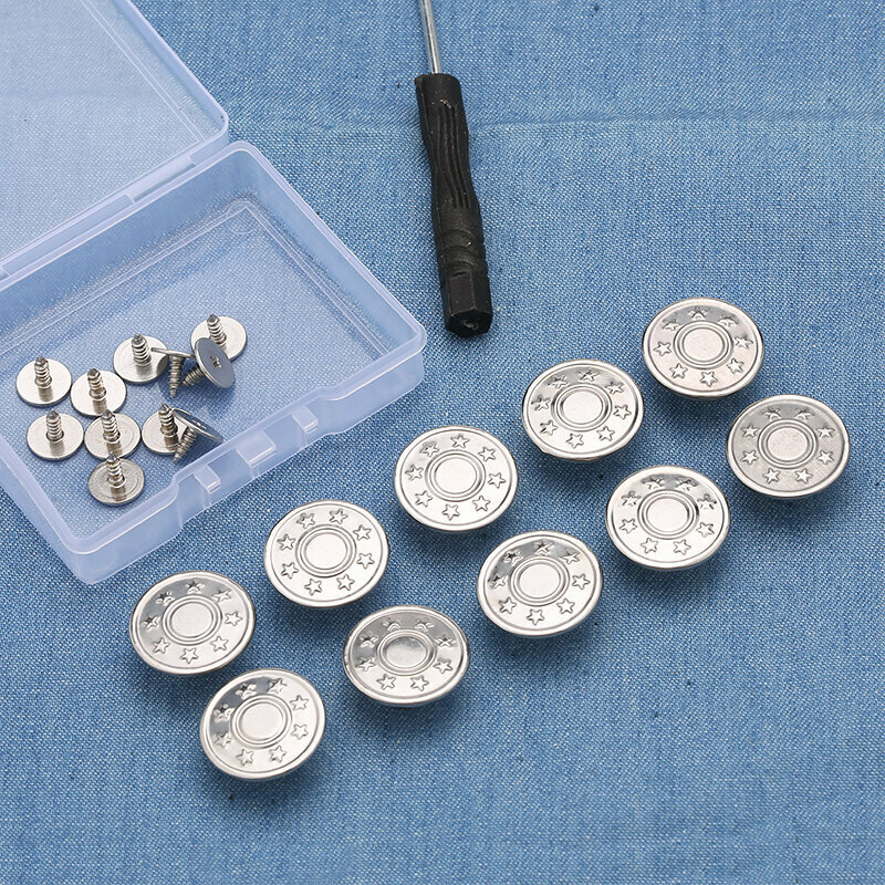 New style [10 pieces] metal button clothing accessories jeans button (17mm with installation tools) (No. 1)