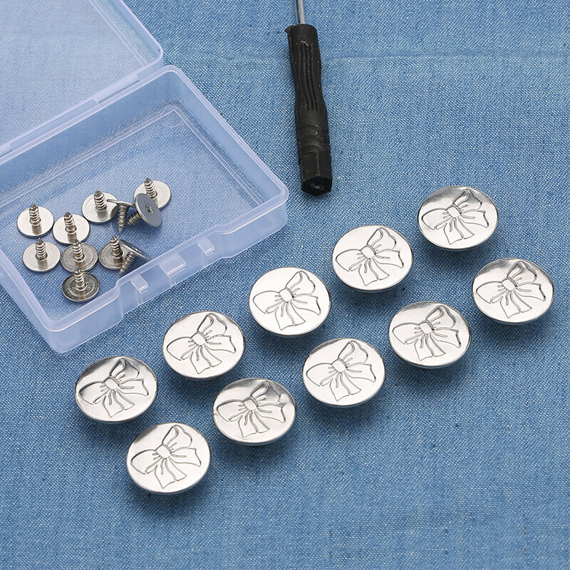 New style [pack of 10] metal buttons for clothing accessories, jeans buttons (17mm with installation tools) (No. 3)