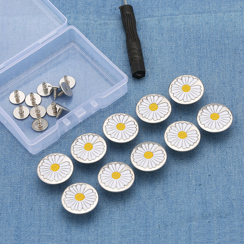 New style [10 pieces] metal button clothing accessories jeans button (17mm with installation tools) (No. 9)