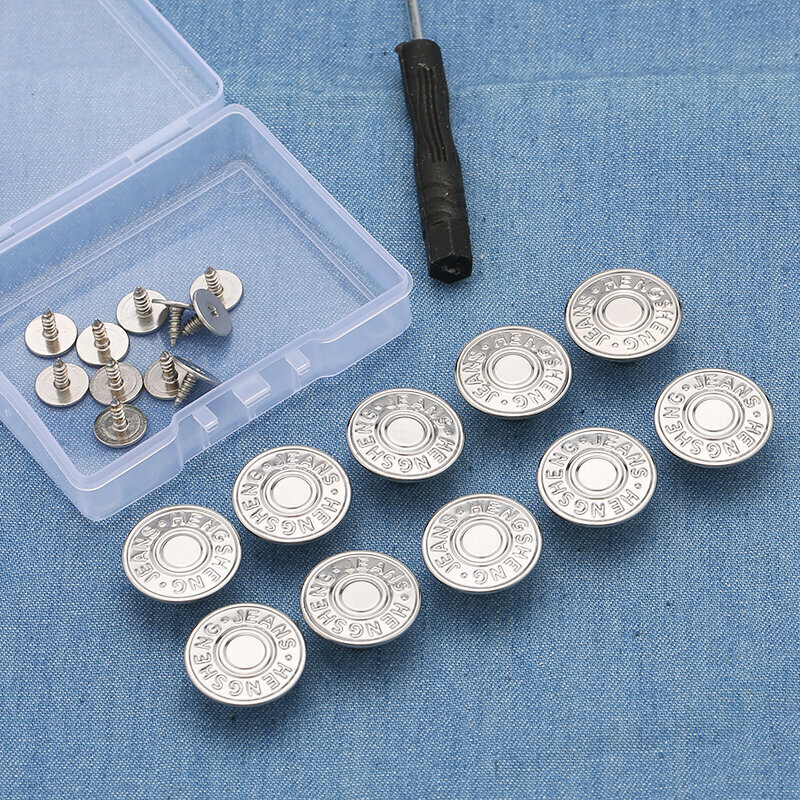New style [10 pieces] metal button clothing accessories jeans button (17mm with installation tools) (No. 8)