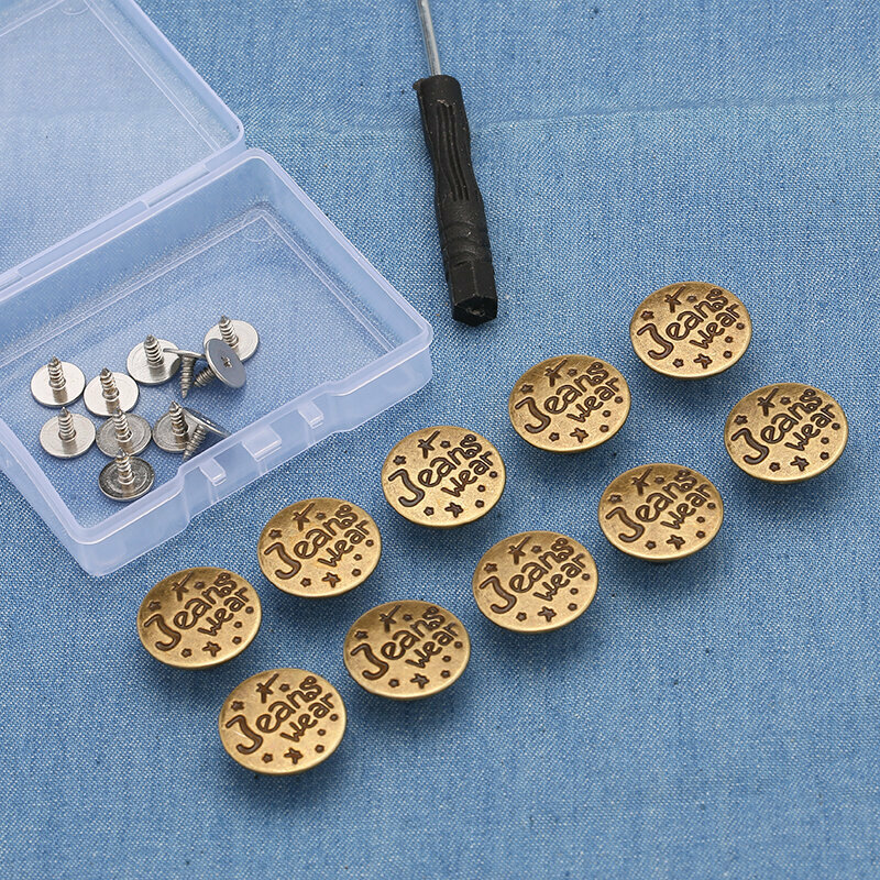 New style [10 pieces] metal button clothing accessories jeans button (17mm with installation tools) (No. 13)