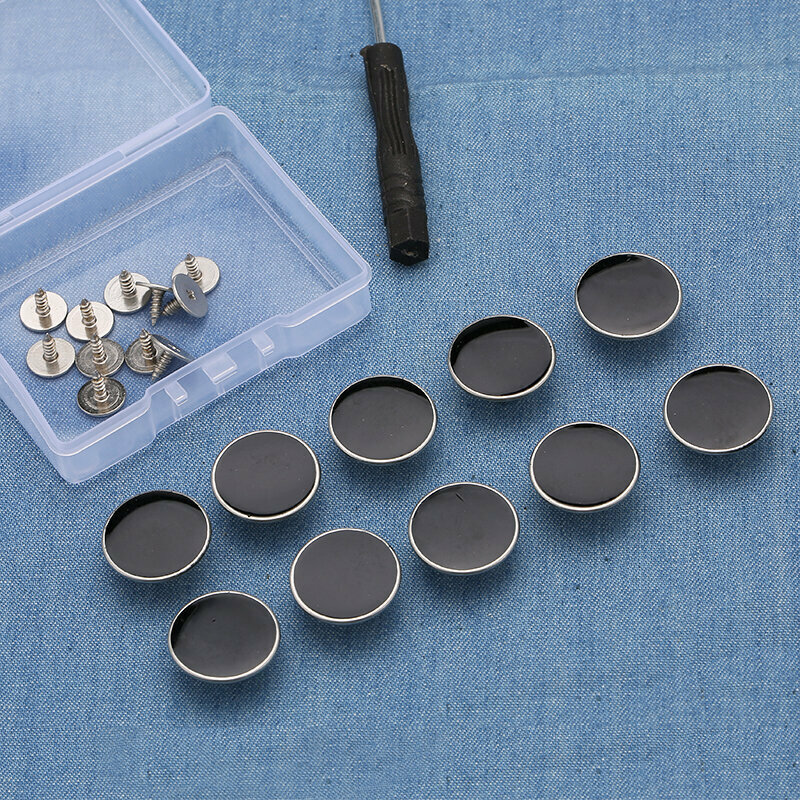 New style 10 pieces] Metal buttons clothing accessories jeans buttons (17mm with installation tools) (No. 19)
