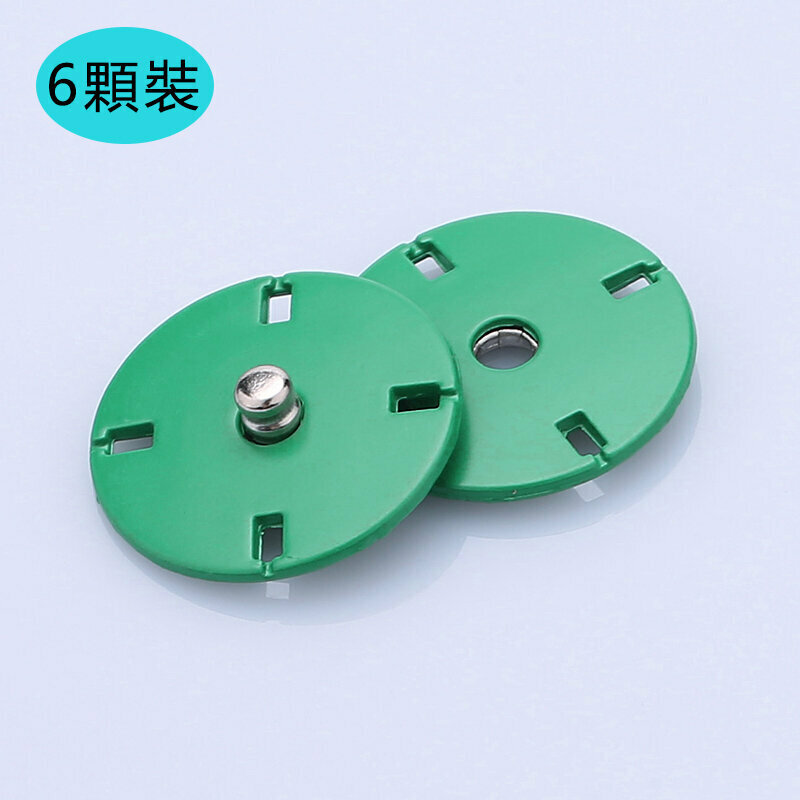 新款【6顆裝】暗扣金屬紐扣衣服配件(18mm 送針線)（17#草綠）