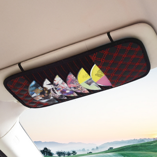 Hot selling car sun visor storage cover (black with red lines, imitation leather) [please contact customer service to confirm the delivery style after placing the order]
