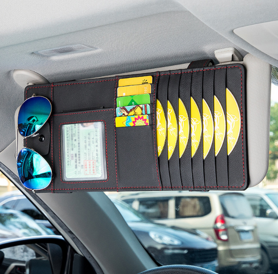 Hot selling car sun visor storage cover (black imitation leather) [please contact customer service to confirm the delivery style after placing the order]