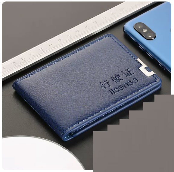 Hot selling driver's license leather case (upgraded nine card slots [blue model])