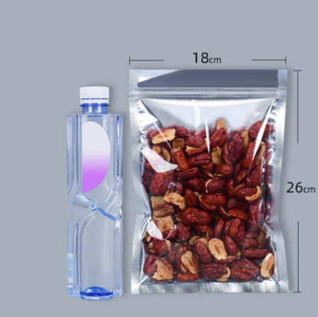 Hot push flat bottom translucent aluminum-plated ziplock bags (16 silk 18*26CM 100 pieces)