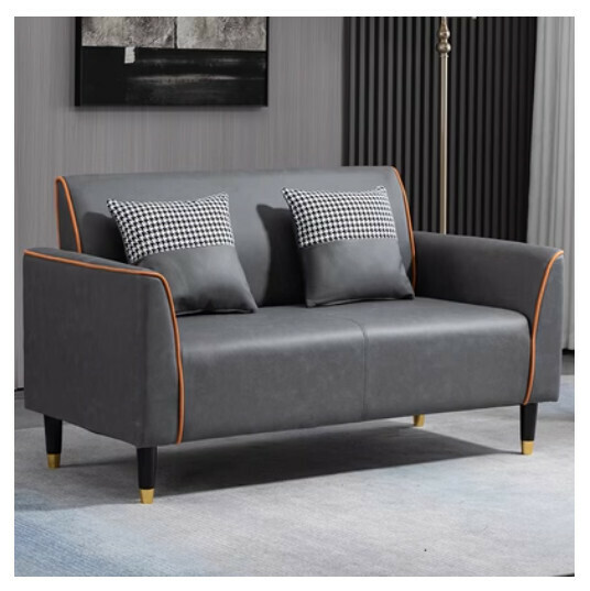 New fabric sofa [dark gray orange [technical cloth]] (double 105cm (free two pillows)