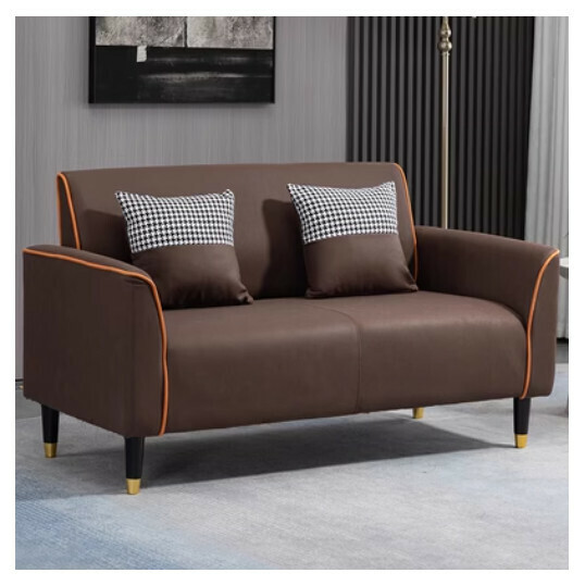 New fabric sofa [brown orange] [technical fabric] (double 105cm (free two pillows)