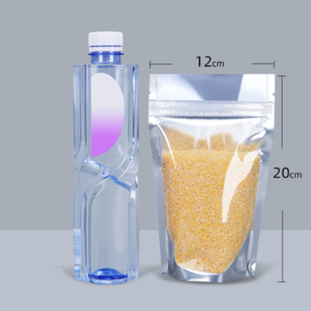 Hotly recommended self-standing translucent aluminum-plated ziplock bags (16 wires, 12*20CM, 100 pieces)
