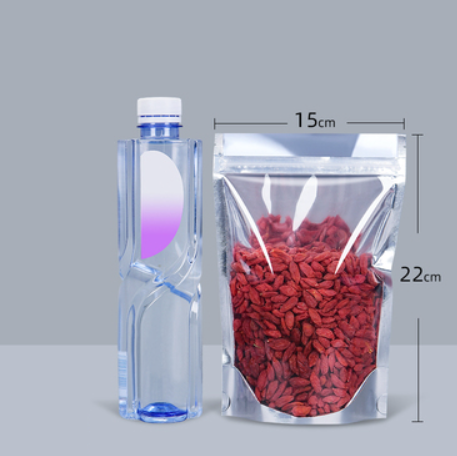 Hotly recommended self-standing translucent aluminum-plated ziplock bags (20 silk 15*22CM 100 pieces)