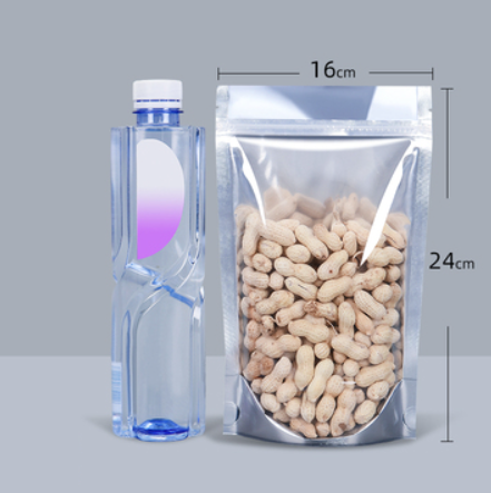 Hotly recommended self-standing translucent aluminum-plated ziplock bags (20 silk 16*24CM 100 pieces)