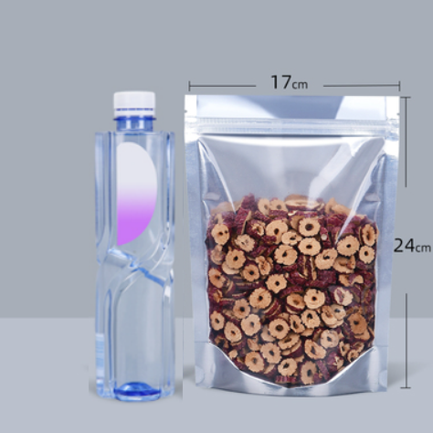 Hot recommended self-standing translucent aluminum-plated ziplock bags (20 silk 17*24CM 100 pieces)