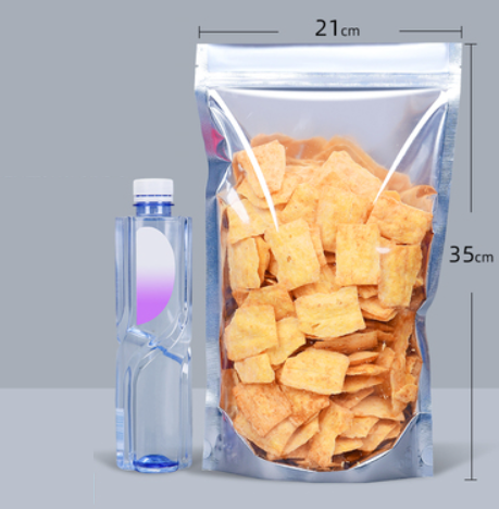 Hotly recommended self-standing translucent aluminum-plated ziplock bags (20 silk 21*35CM 100 pieces)