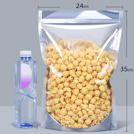 Hotly recommended self-standing translucent aluminum-plated ziplock bags (20 silk 24*35CM 100 pieces)