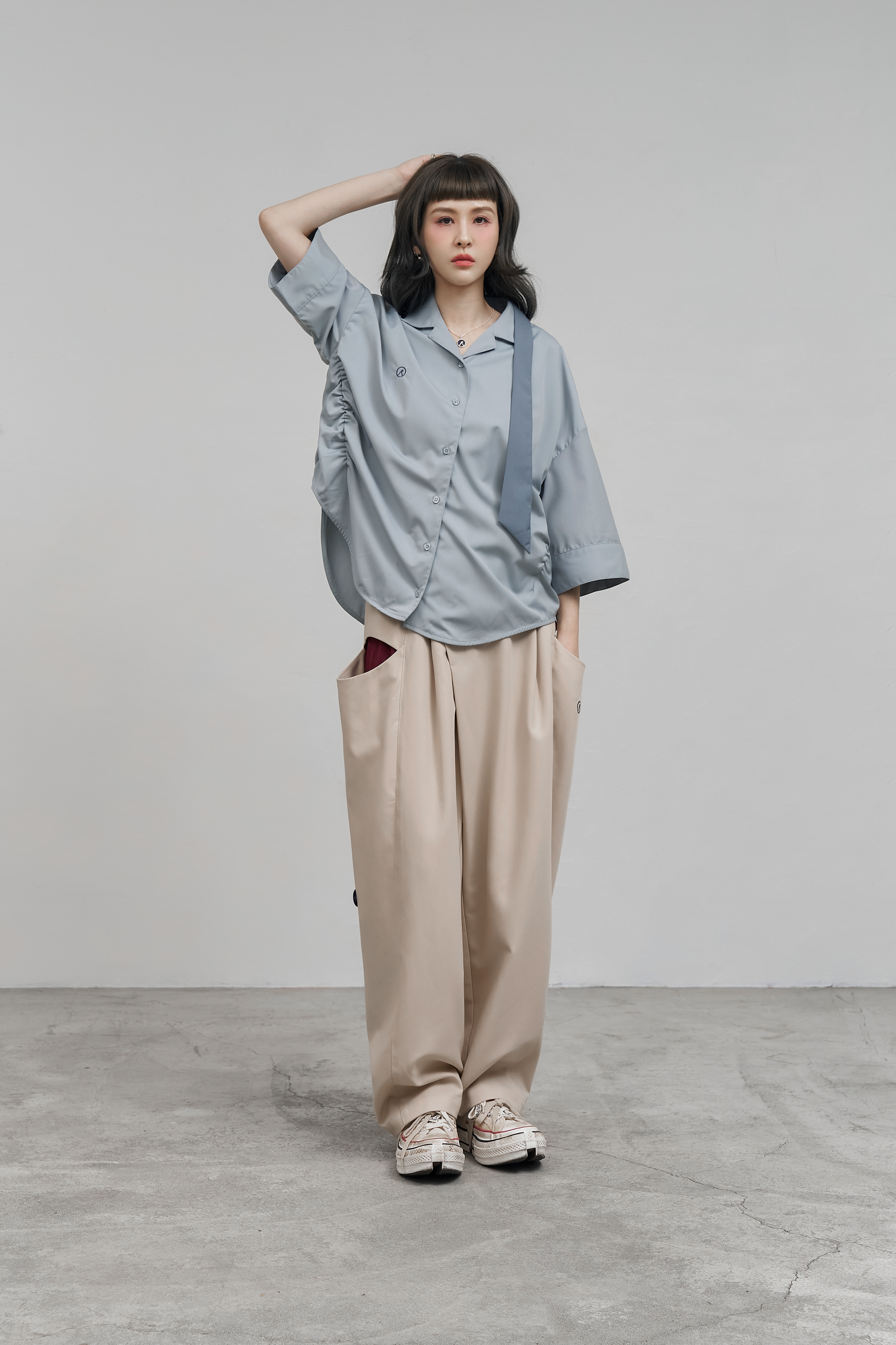 Oversized Utility Pocket Trousers｜Beige