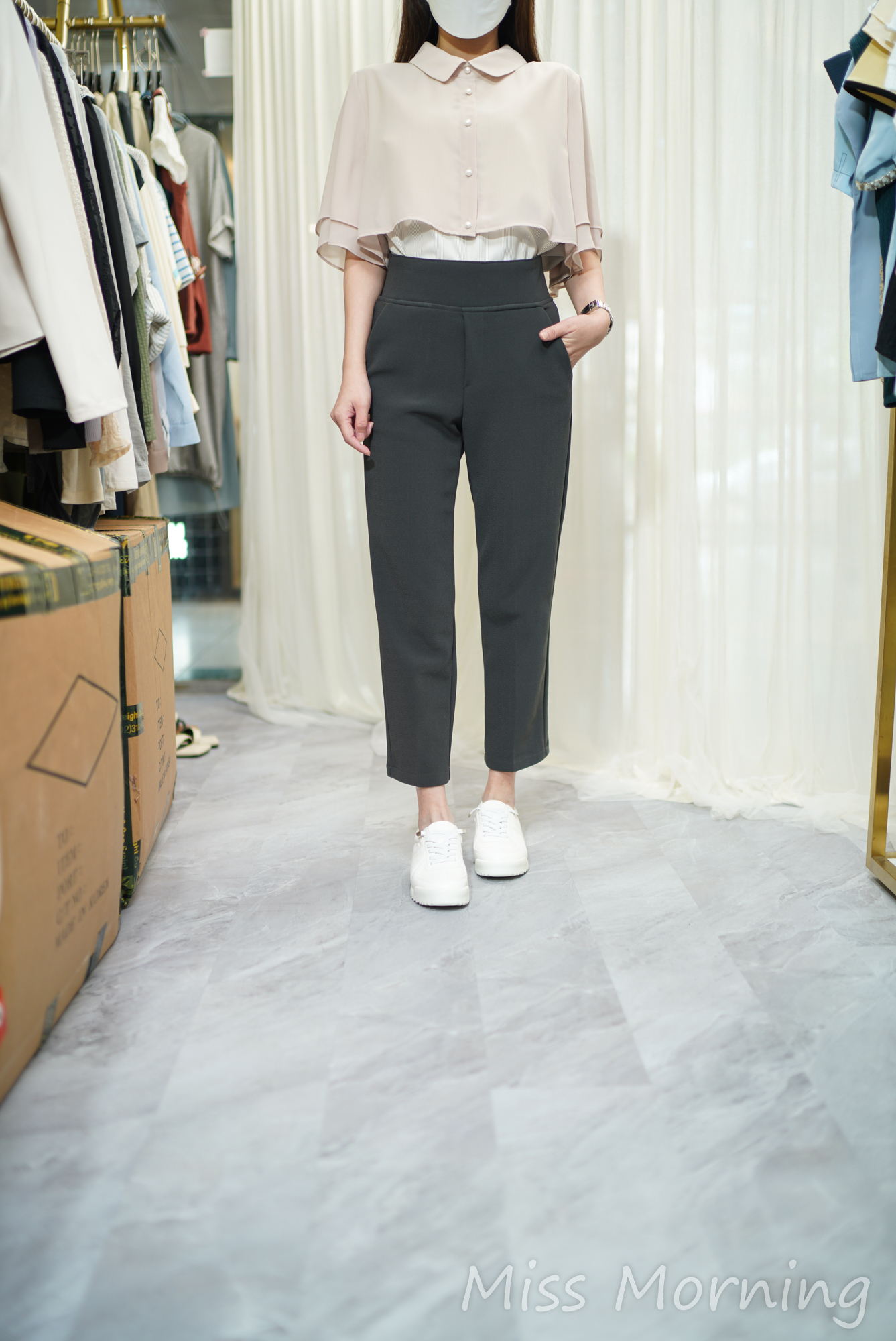 高質斗篷層次雪紡上衣(14090)