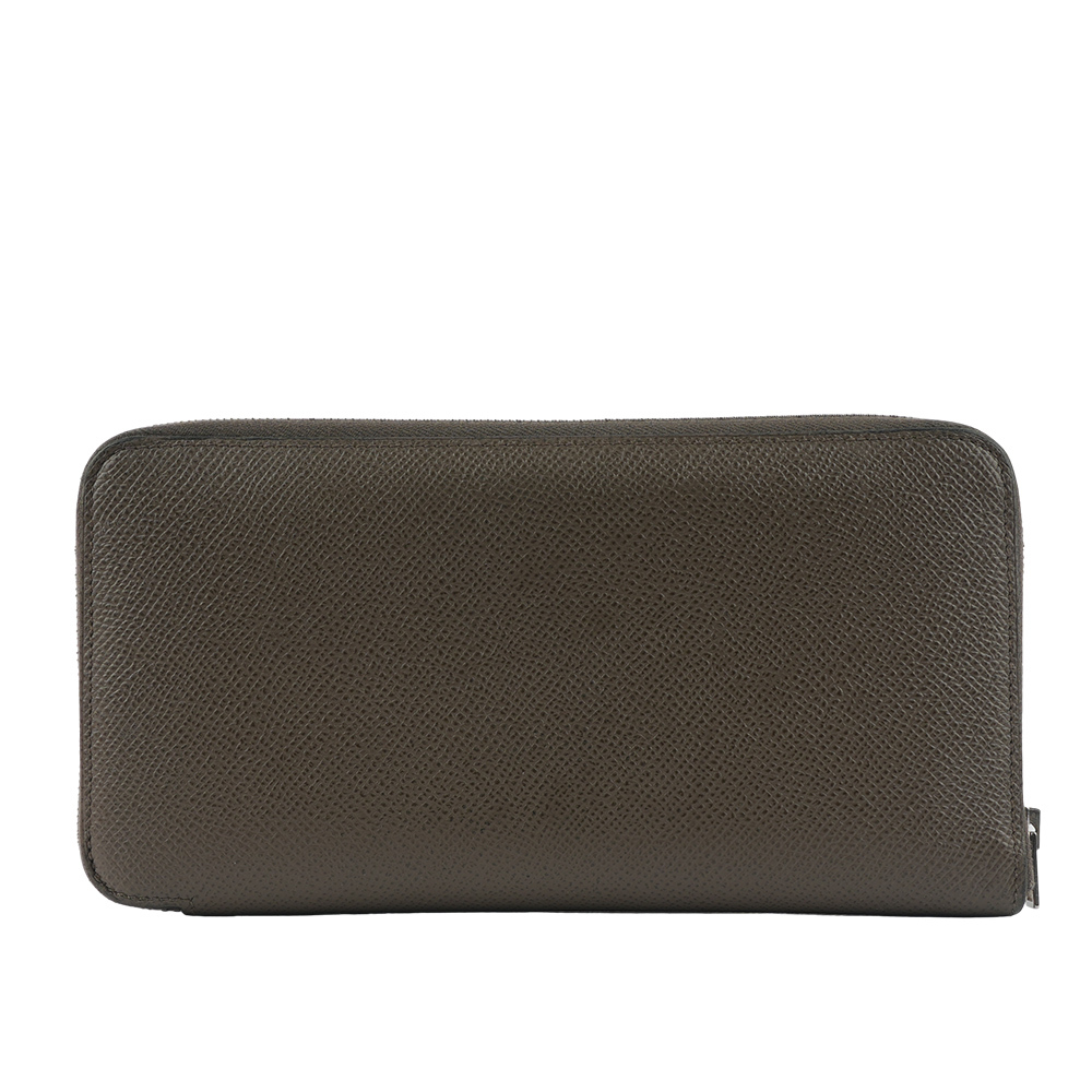 【Hermès】Epsom 皮革圖案絲巾ㄇ形拉鍊長夾