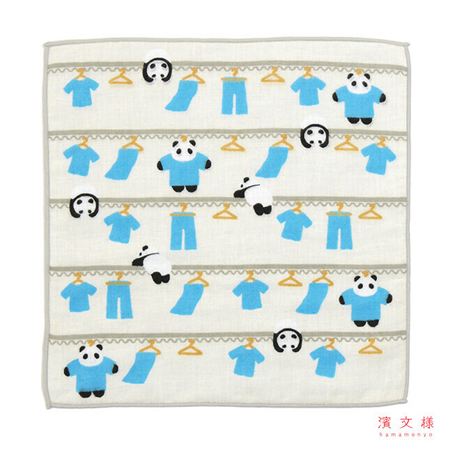 濱文様 熊貓衣架手帕