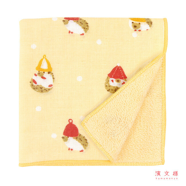 濱文様 刺蝟黃色手帕