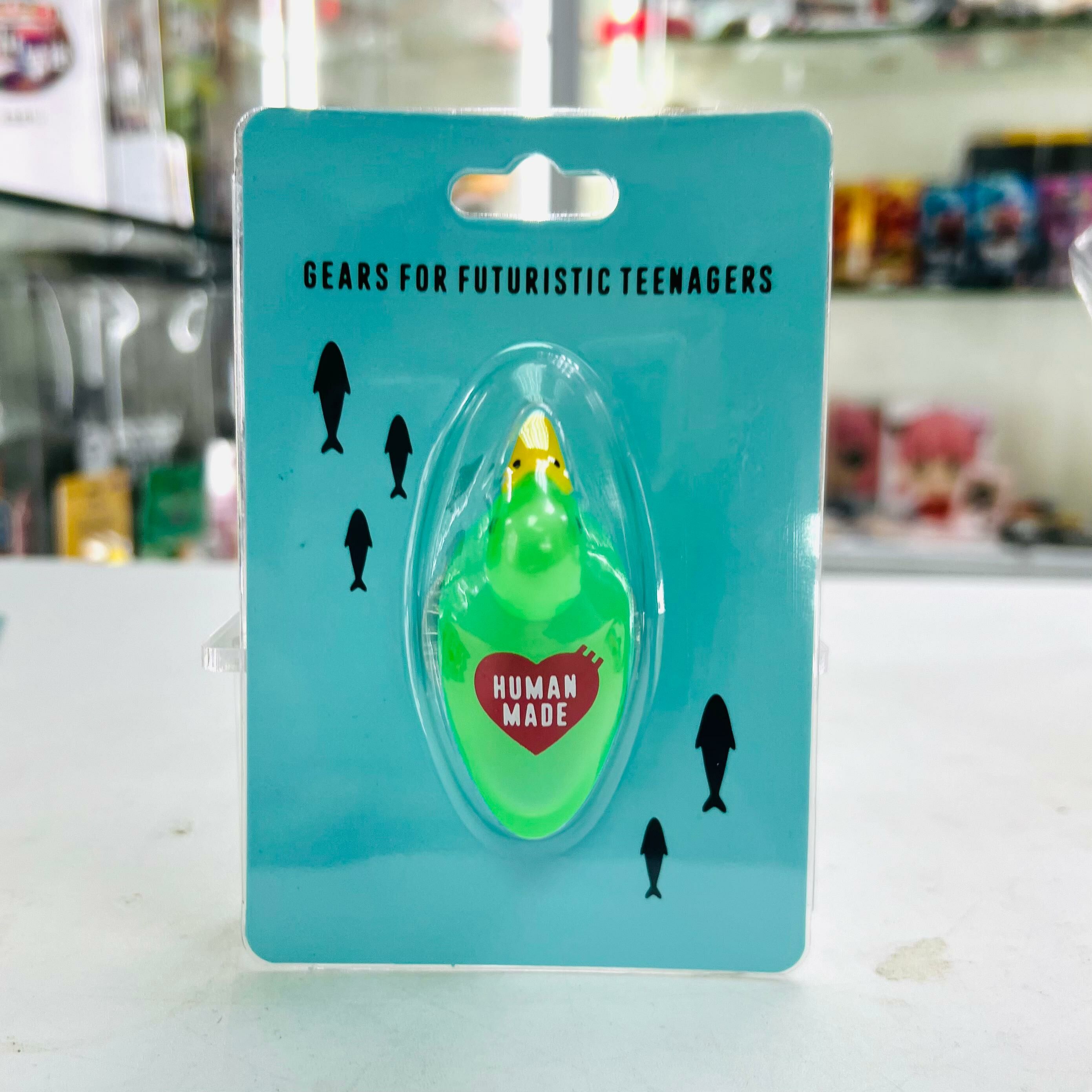 human made duck keychain -green