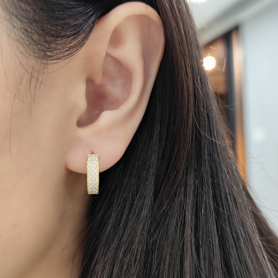 18K黃金鑽石圈耳環