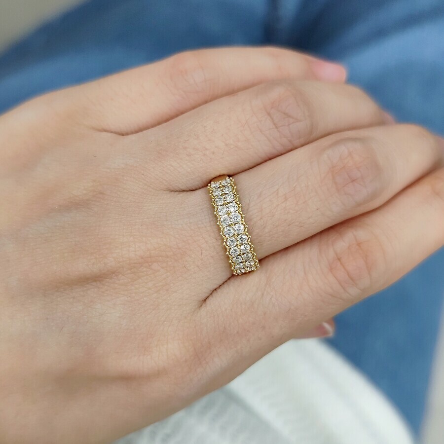 Double Row Pavé Diamond Ring