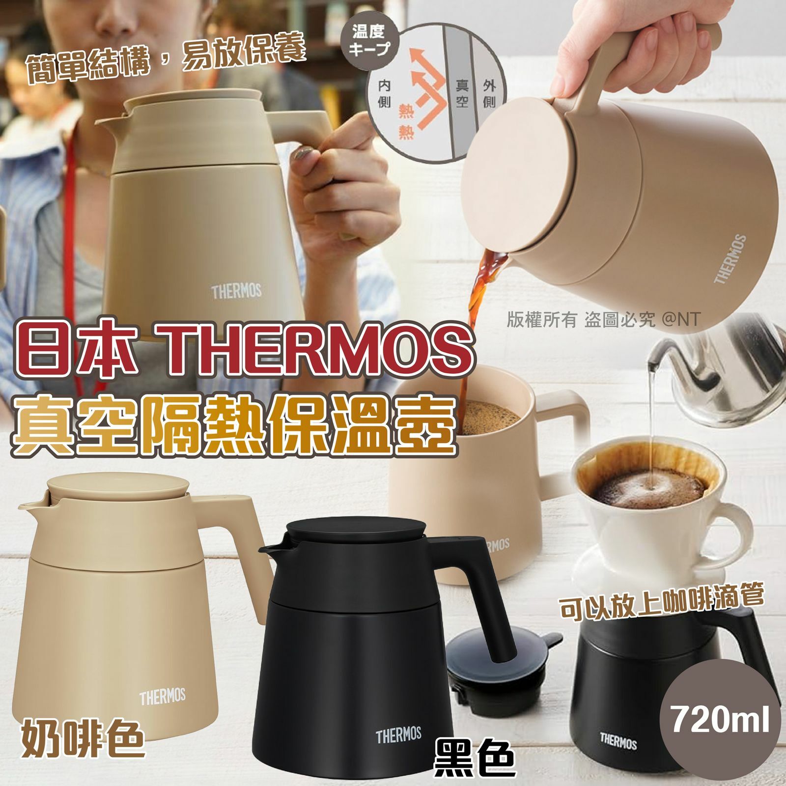 [M2003] [現貨] (K14) 日本THERMOS真空隔熱保溫壺 720ml
