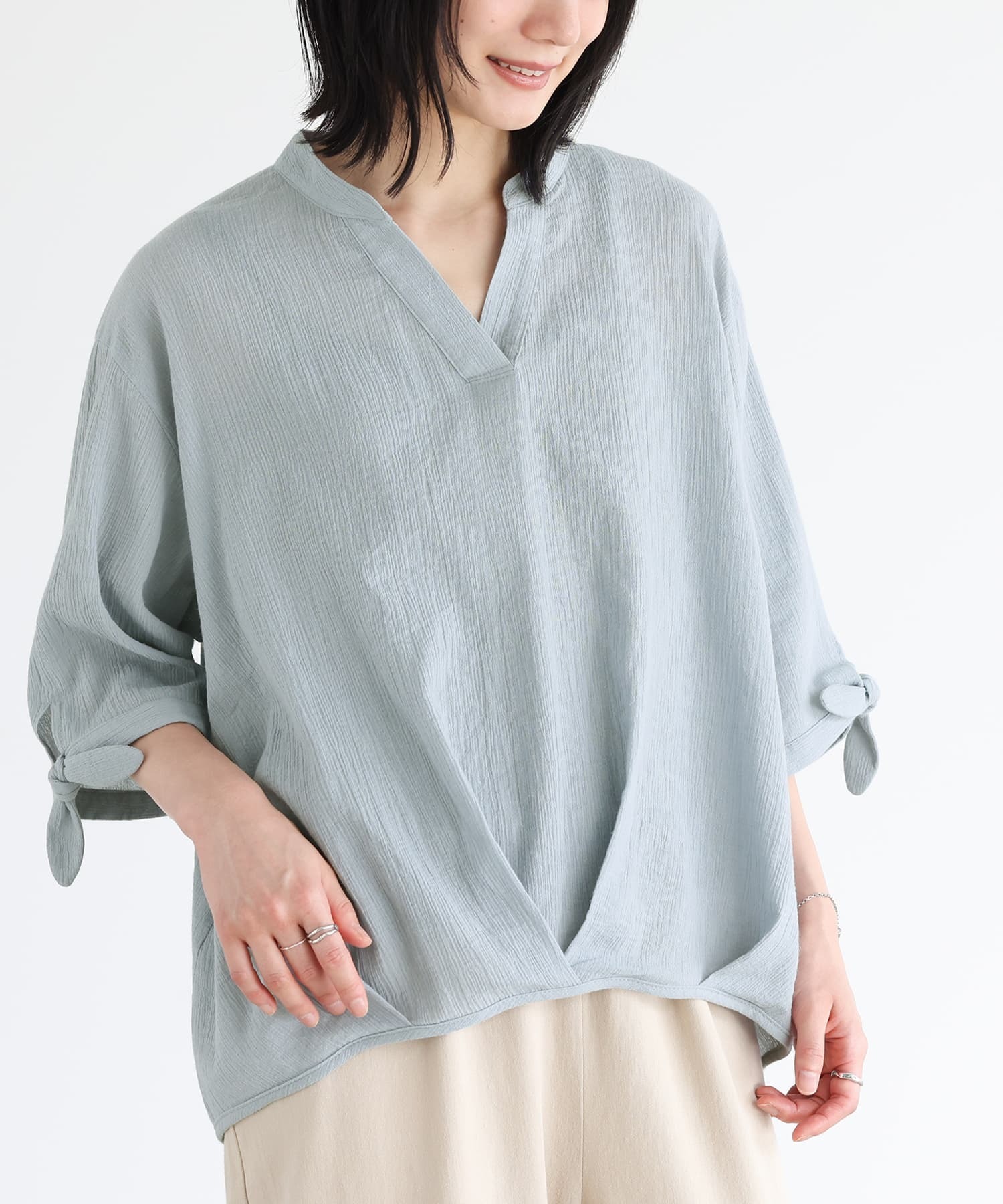 預購 - JP 袖絲帶棉質Shirt