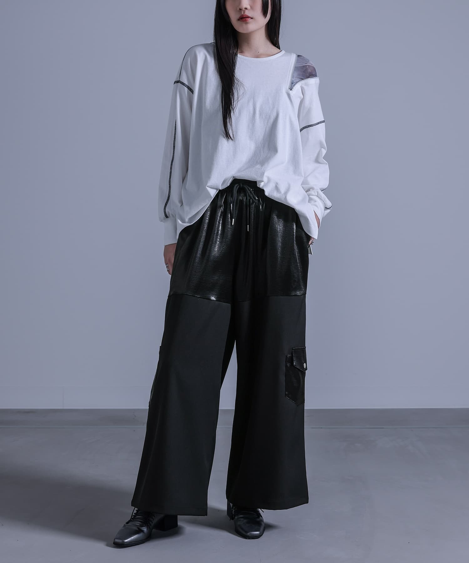 預購 - JP 拼布闊腳褲