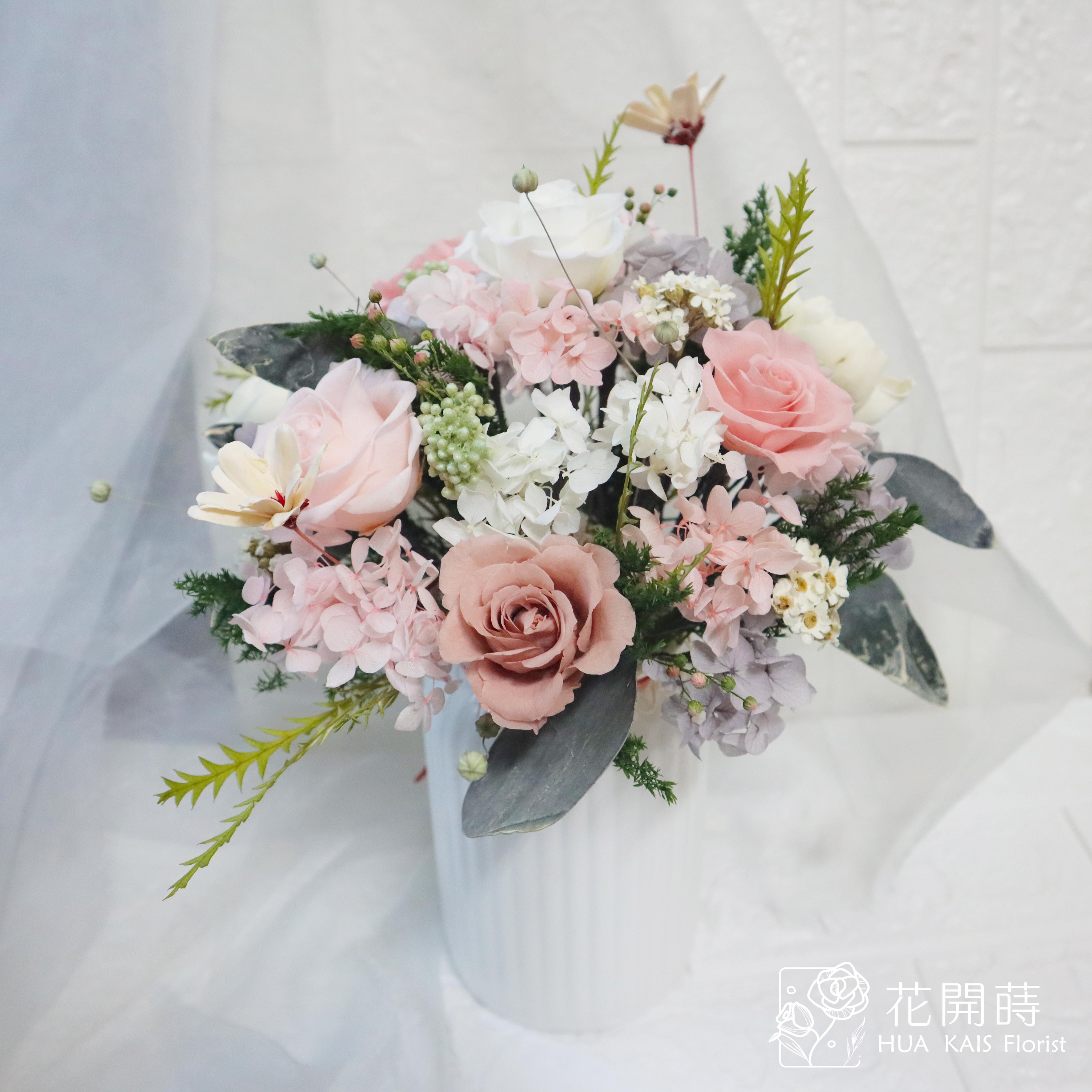 永生桌花|春日粉圓型桌花(L)|開幕賀禮|新居賀禮|母親節禮物|永生花禮