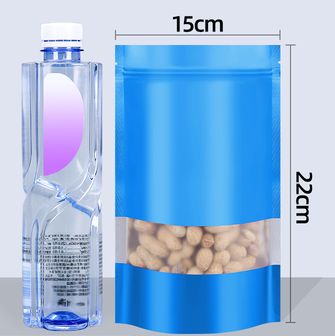 Popular blue ziplock bags (20 silk 15*22+4CM 100 pieces)