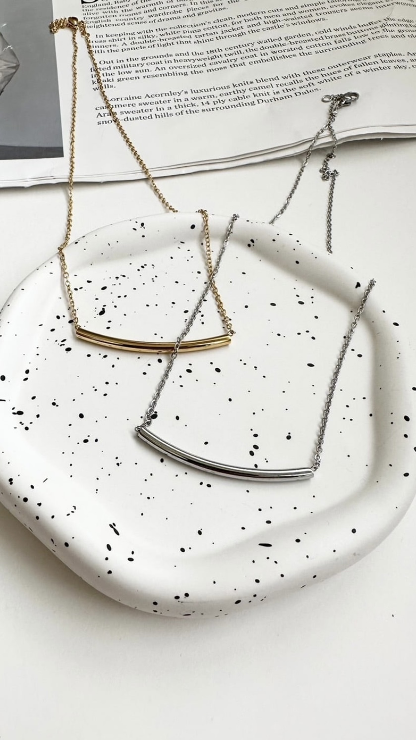 SS metal tube necklace