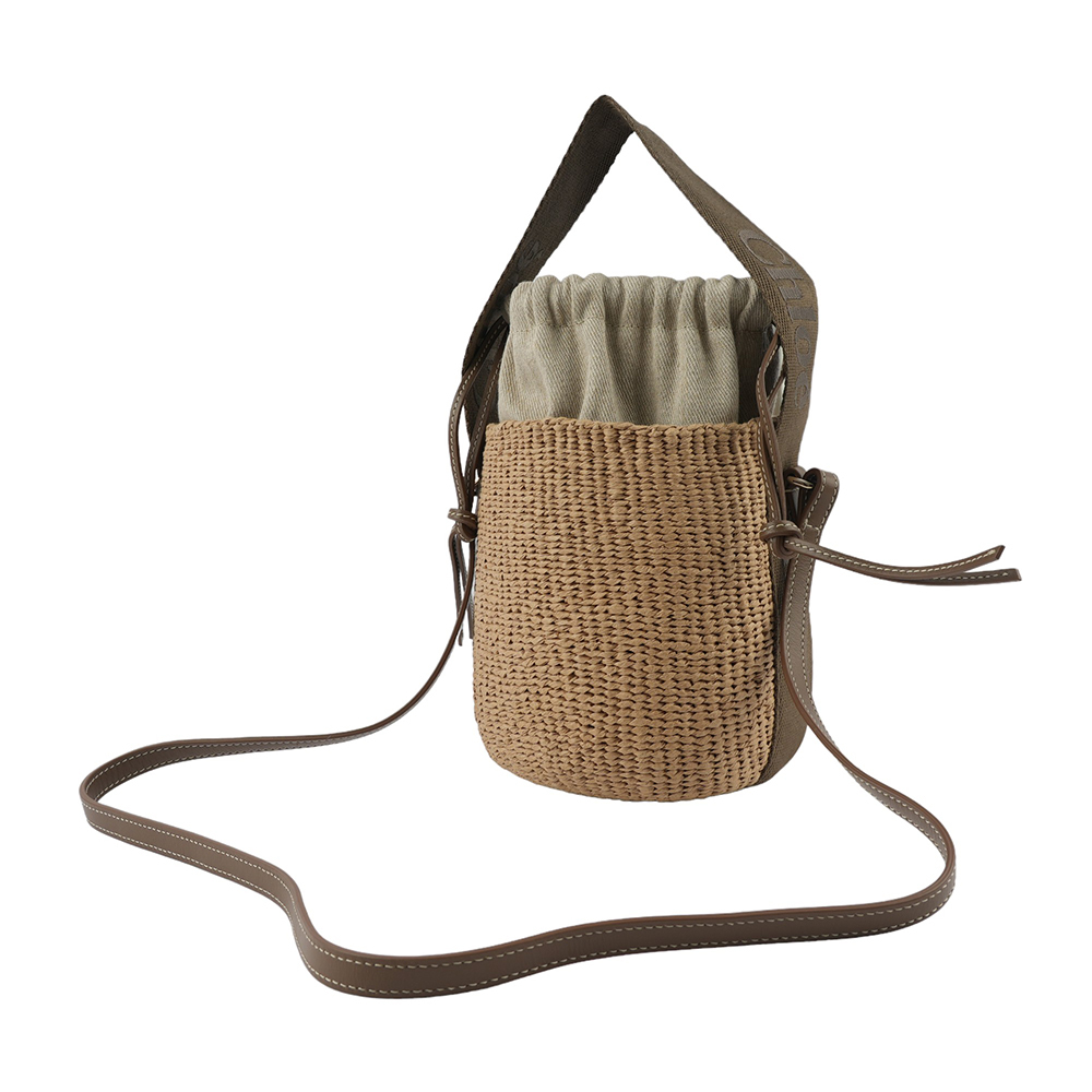 【CHLOE'】Woody 緞帶飾邊編織束口水桶包(深堅果色) CHC23AS381L18 29X