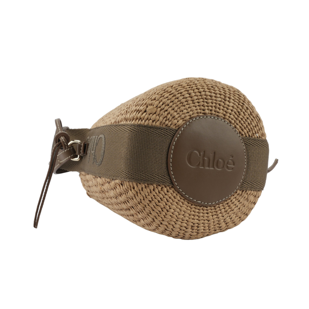 【CHLOE'】Woody 緞帶飾邊編織束口水桶包(深堅果色) CHC23AS381L18 29X