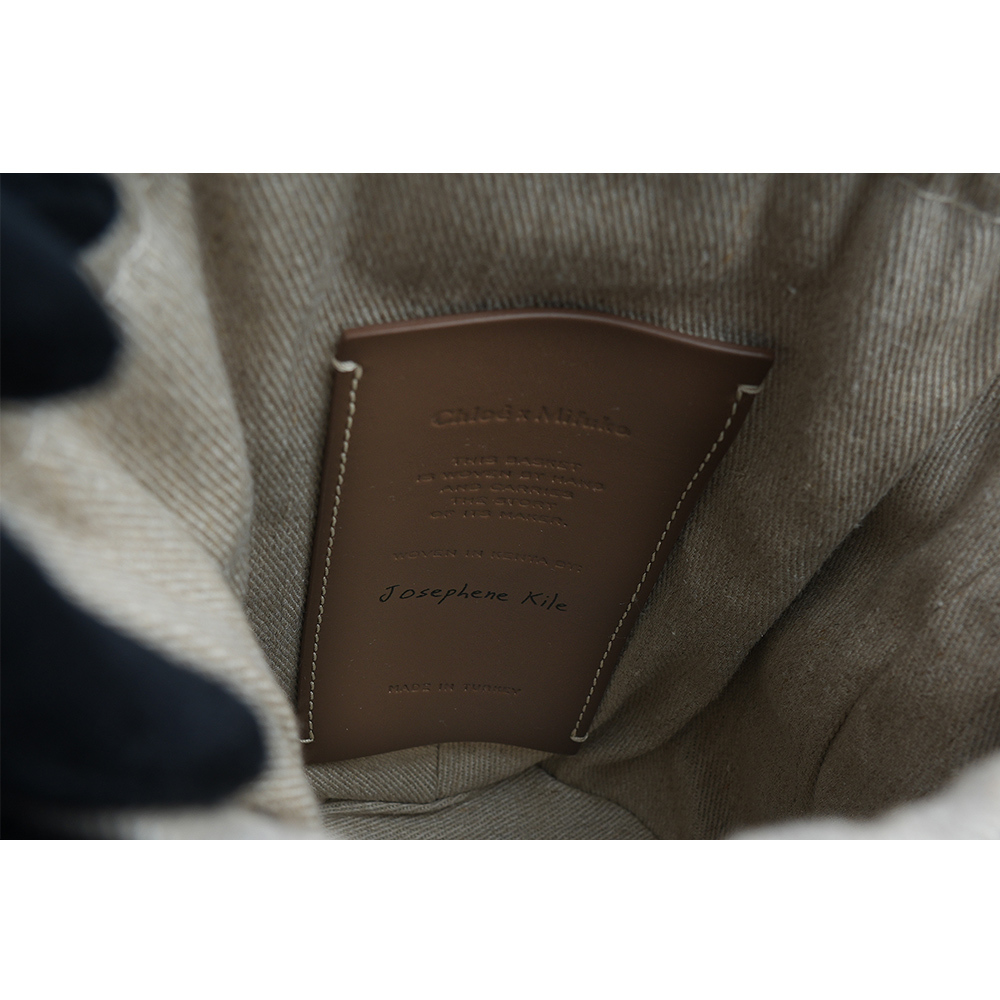 【CHLOE'】Woody 緞帶飾邊編織束口水桶包(深堅果色) CHC23AS381L18 29X