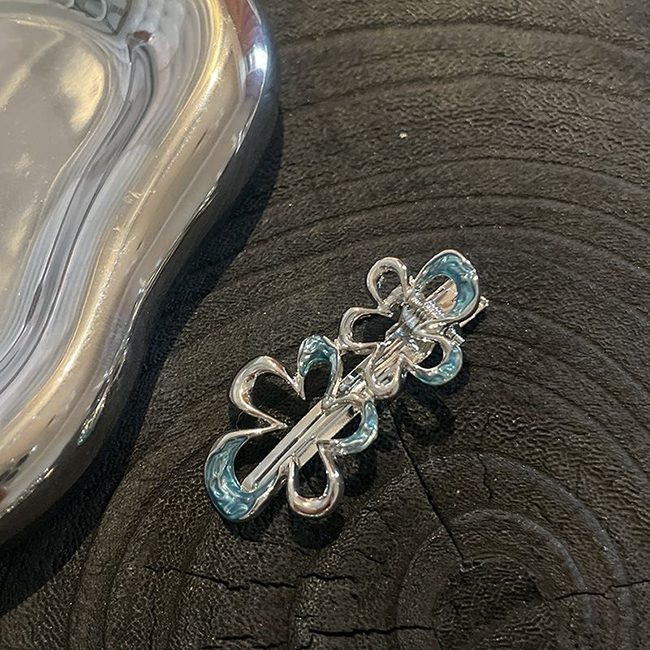 夏日海藍花朵髮夾(一組兩入)