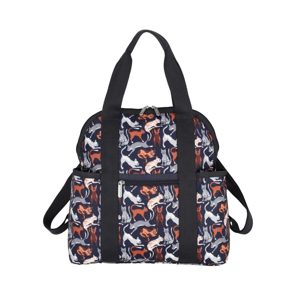 LeSportsac - DOUBLE TROUBLE BACKPACK 兩用後背包 - 好奇貓咪黑