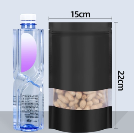 Popular black ziplock bags (20 silk 15*22+4CM 50 pieces)