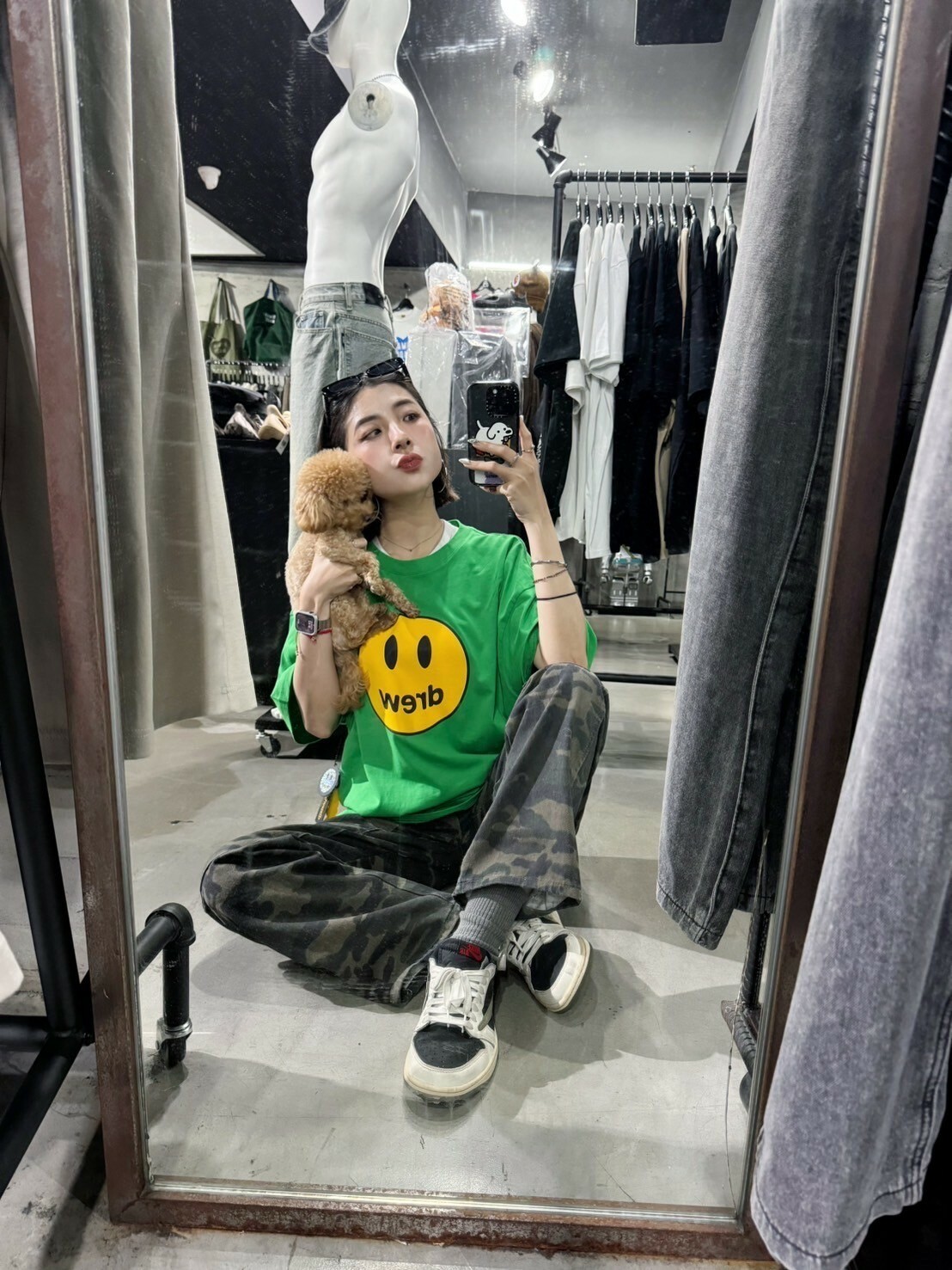 DREW HOUSE 高級綠 笑臉Logo 短袖 T