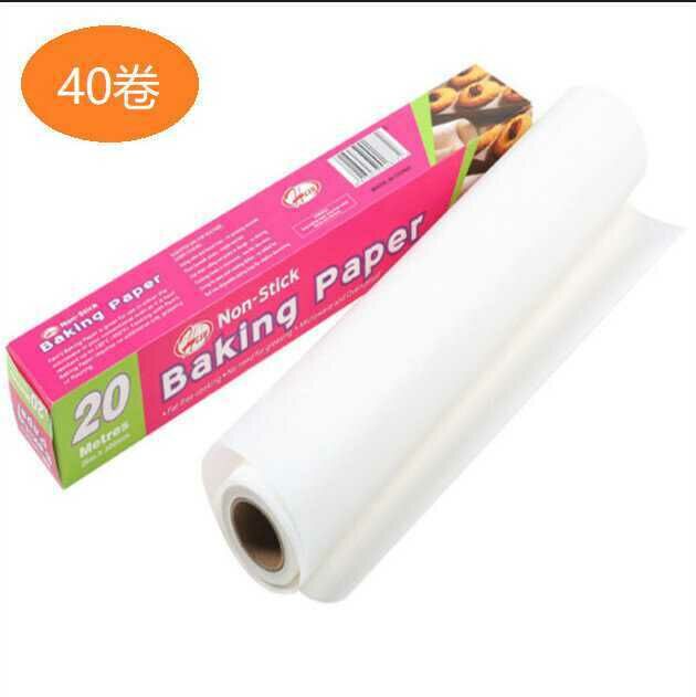 New [40 rolls] food grade oil paper, silicon oil paper, baking paper, barbecue paper (white silicon oil paper 30cm*5 meters with metal serrations)
