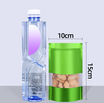 Popular green ziplock bags (20 silk 10*15+4CM 100 pieces)