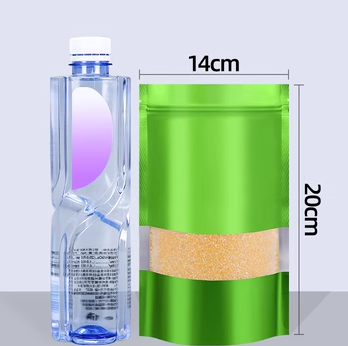 Popular green ziplock bags (20 silk 14*20+4CM 100 pieces)