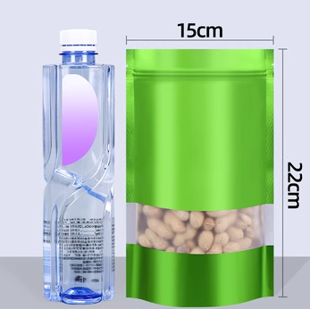 Popular green ziplock bags (20 silk 15*22+4CM 100 pieces)