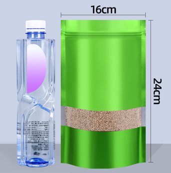 Popular green ziplock bags (20 silk 16*24+4CM 100 pieces)